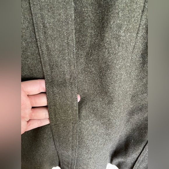 Vintage J. Crew LODEN Green Wool Pea Coat Jacket Sz Large READ - Picture 6 of 16
